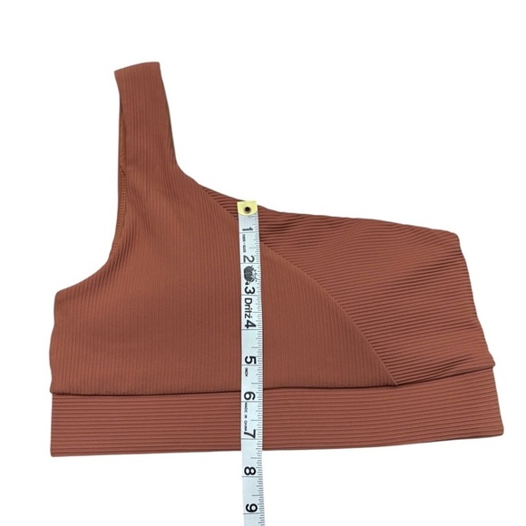 NEW, Kyodan, One-Shoulder Ribbed Sports Bra, Small, Brown 🏃♀️ - Picture 3 of 6